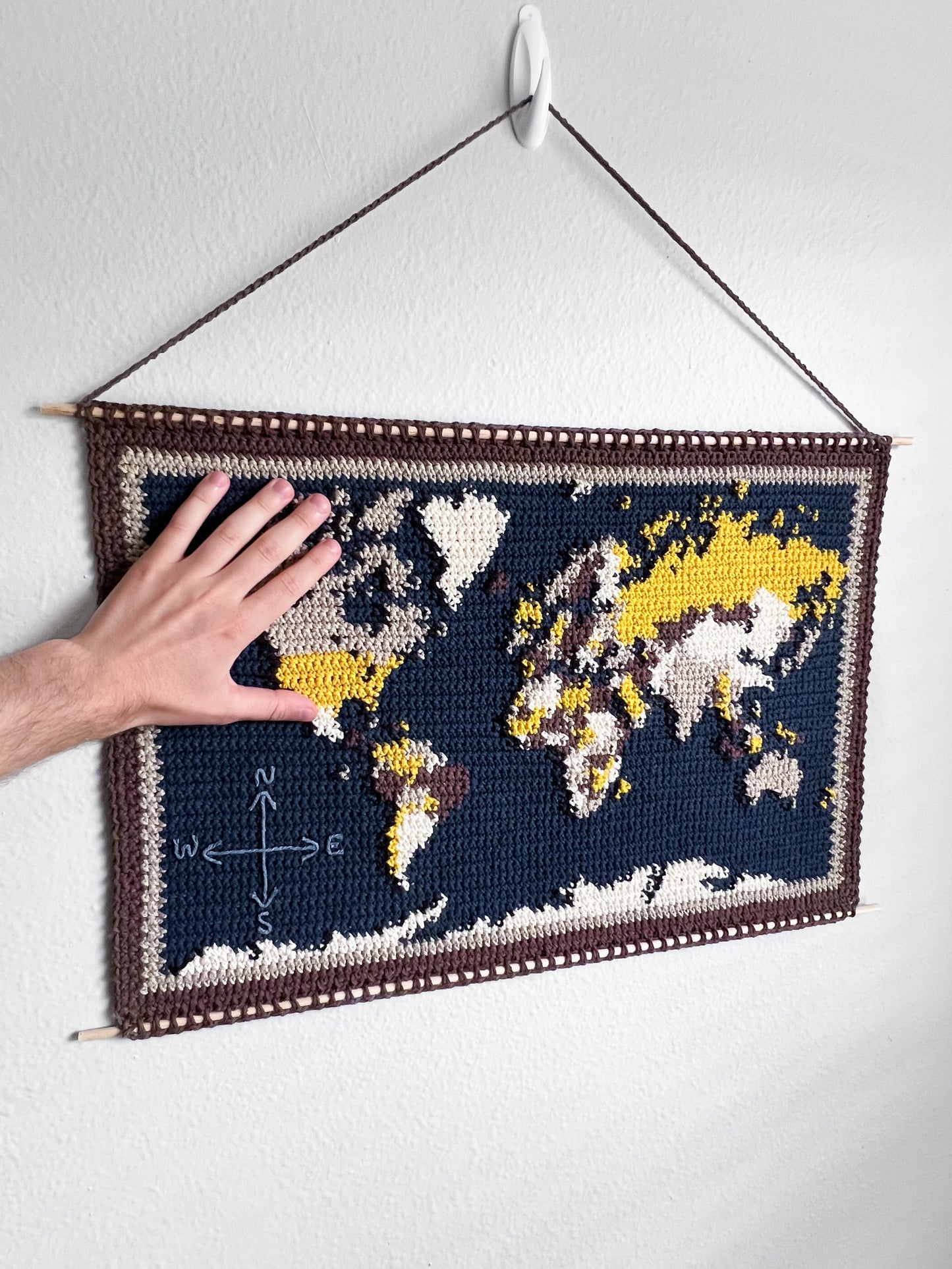 World Map tapestry pattern