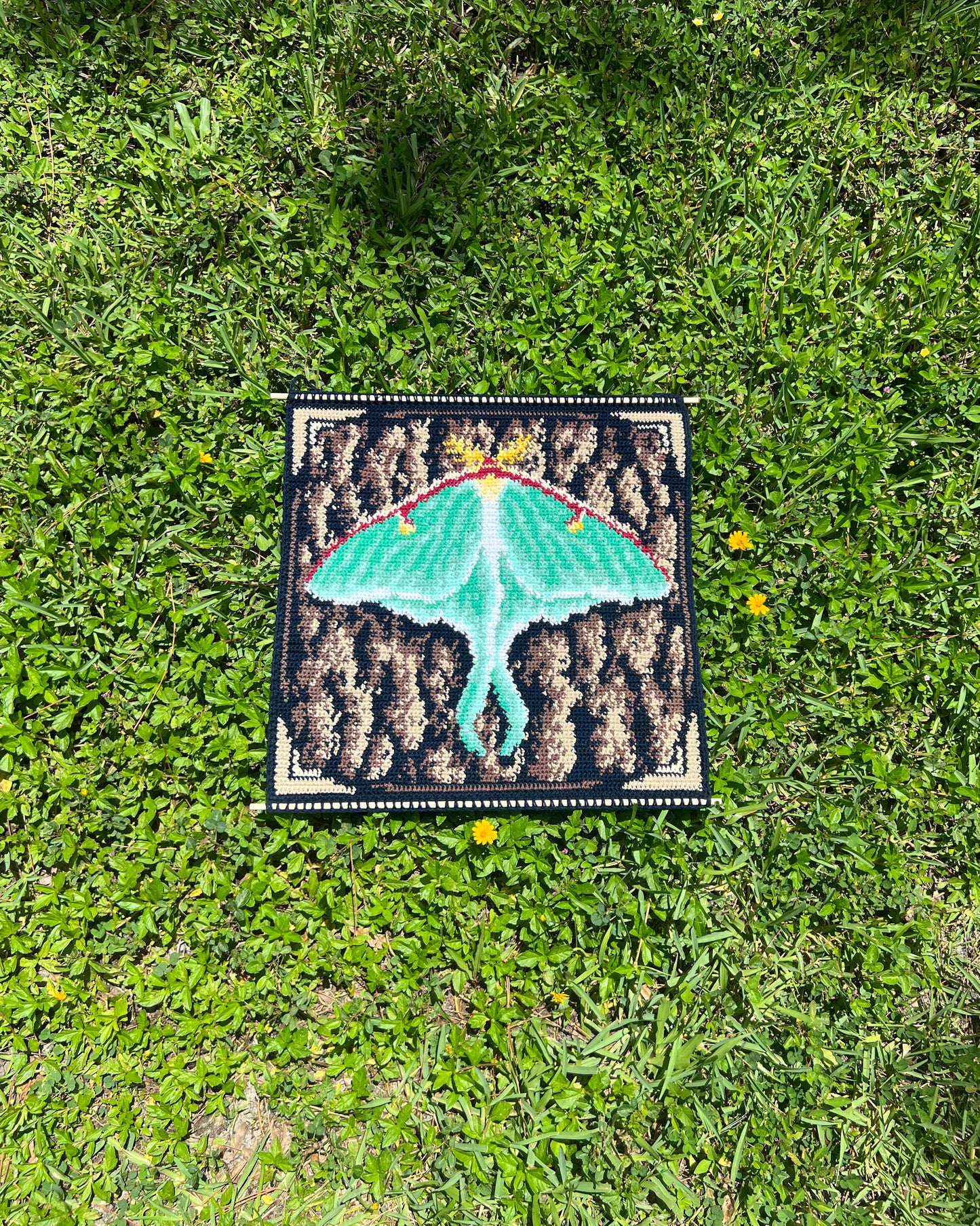 Luna Moth tapestry pattern