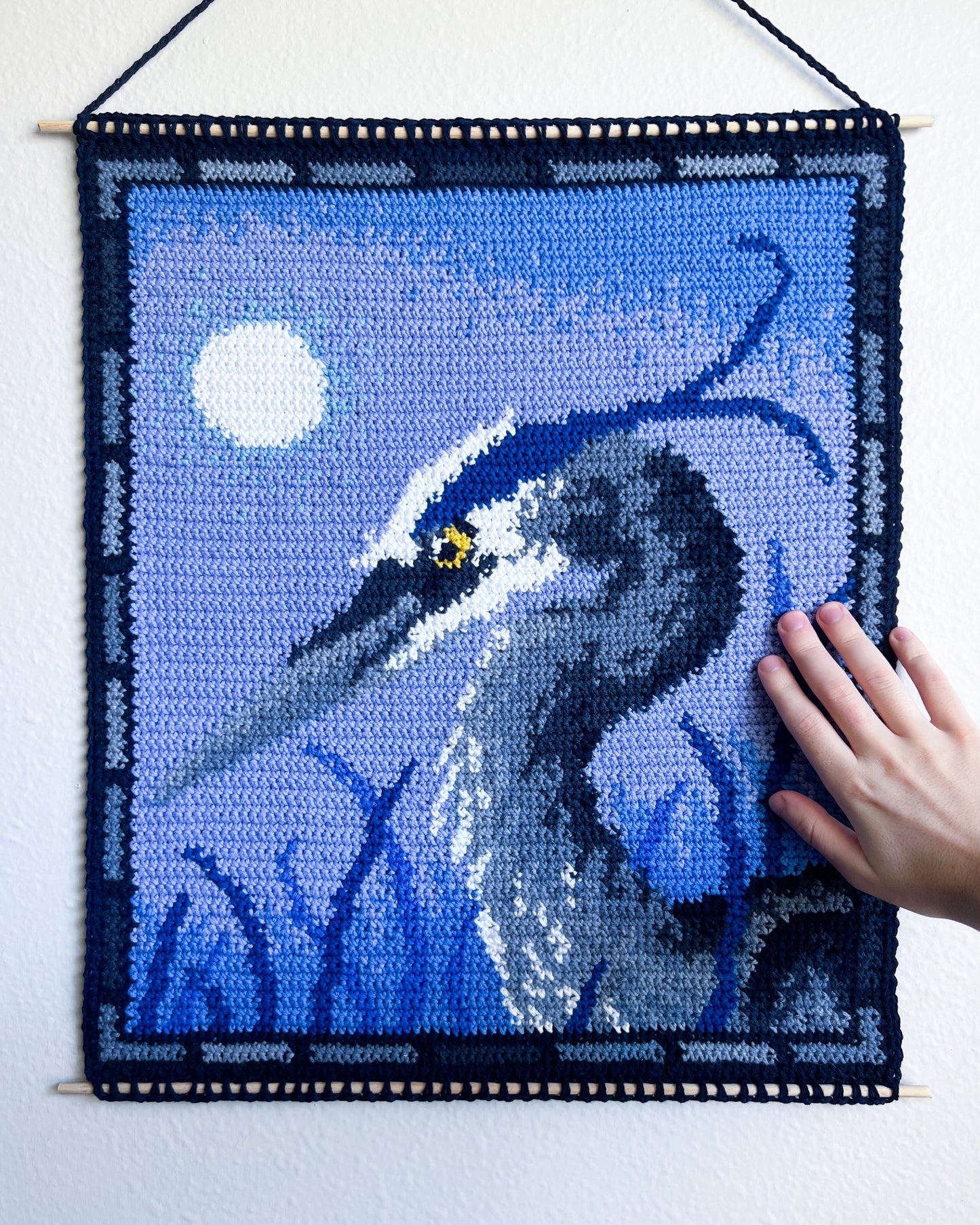 Great Blue Heron tapestry pattern