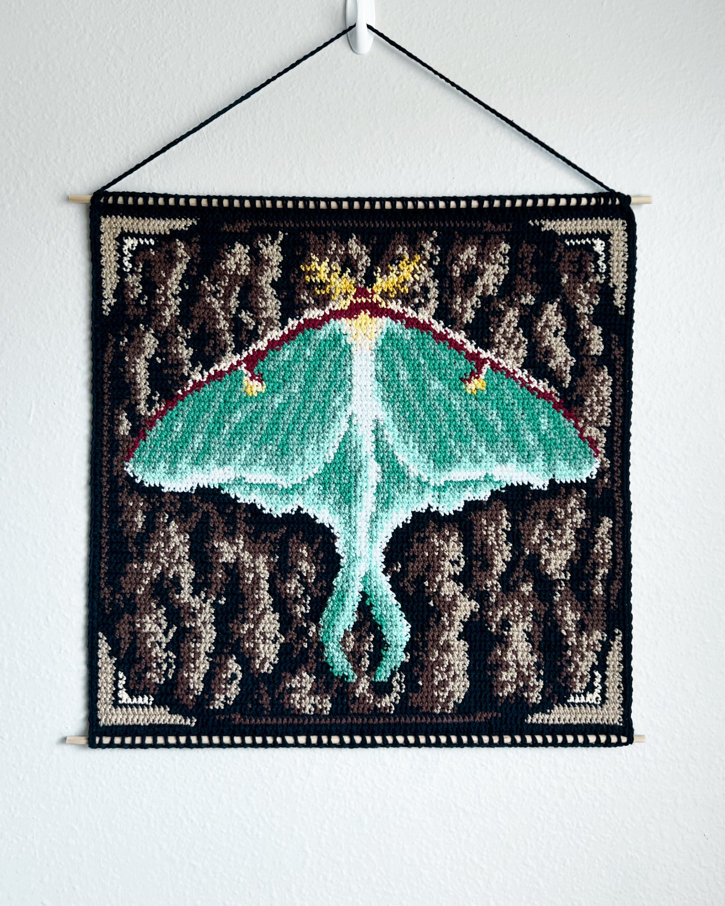 Luna Moth tapestry pattern