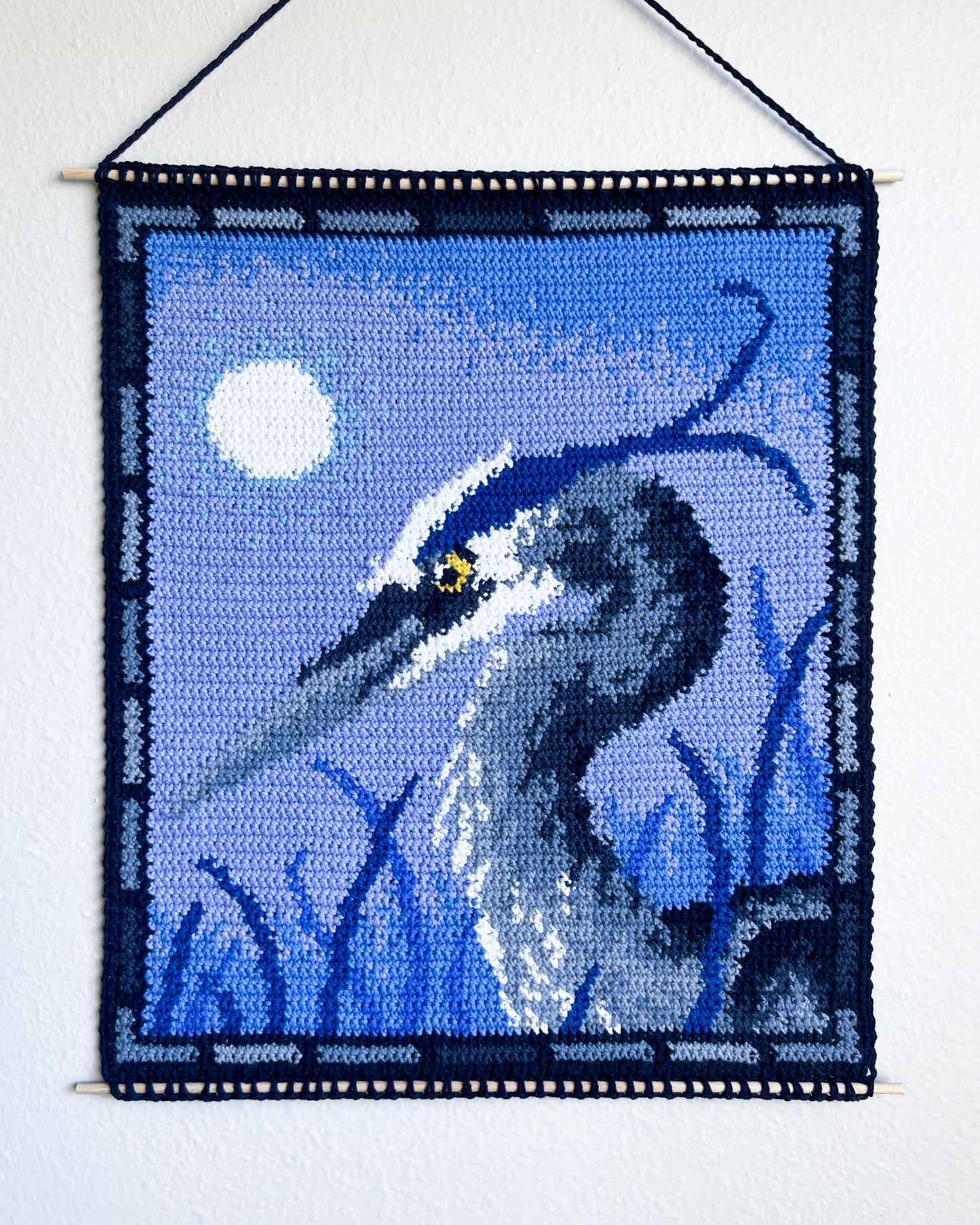 Great Blue Heron tapestry pattern