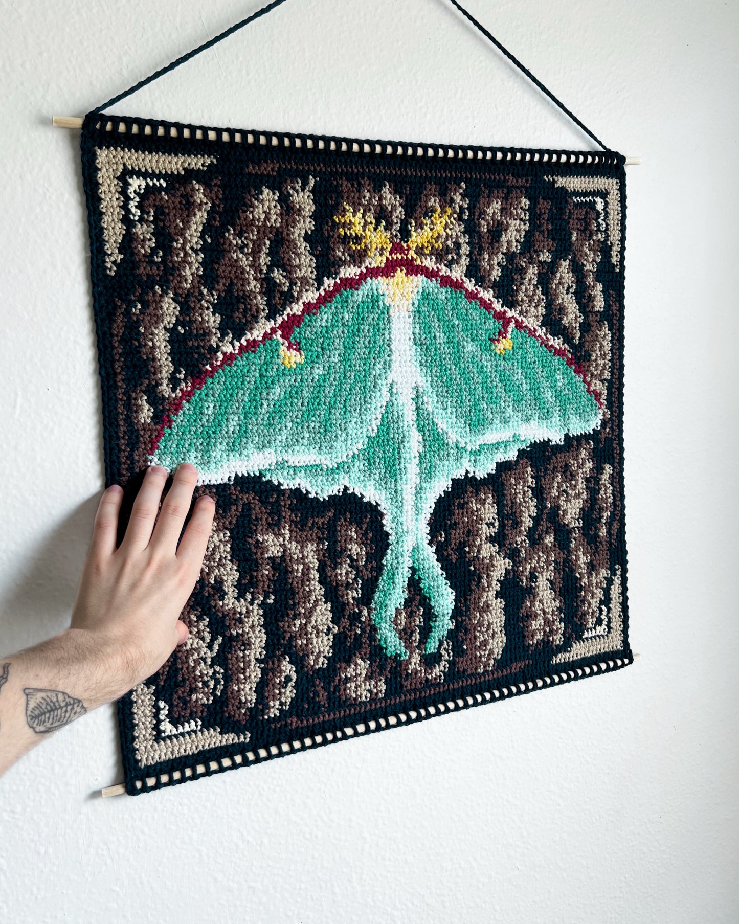 Luna Moth tapestry pattern