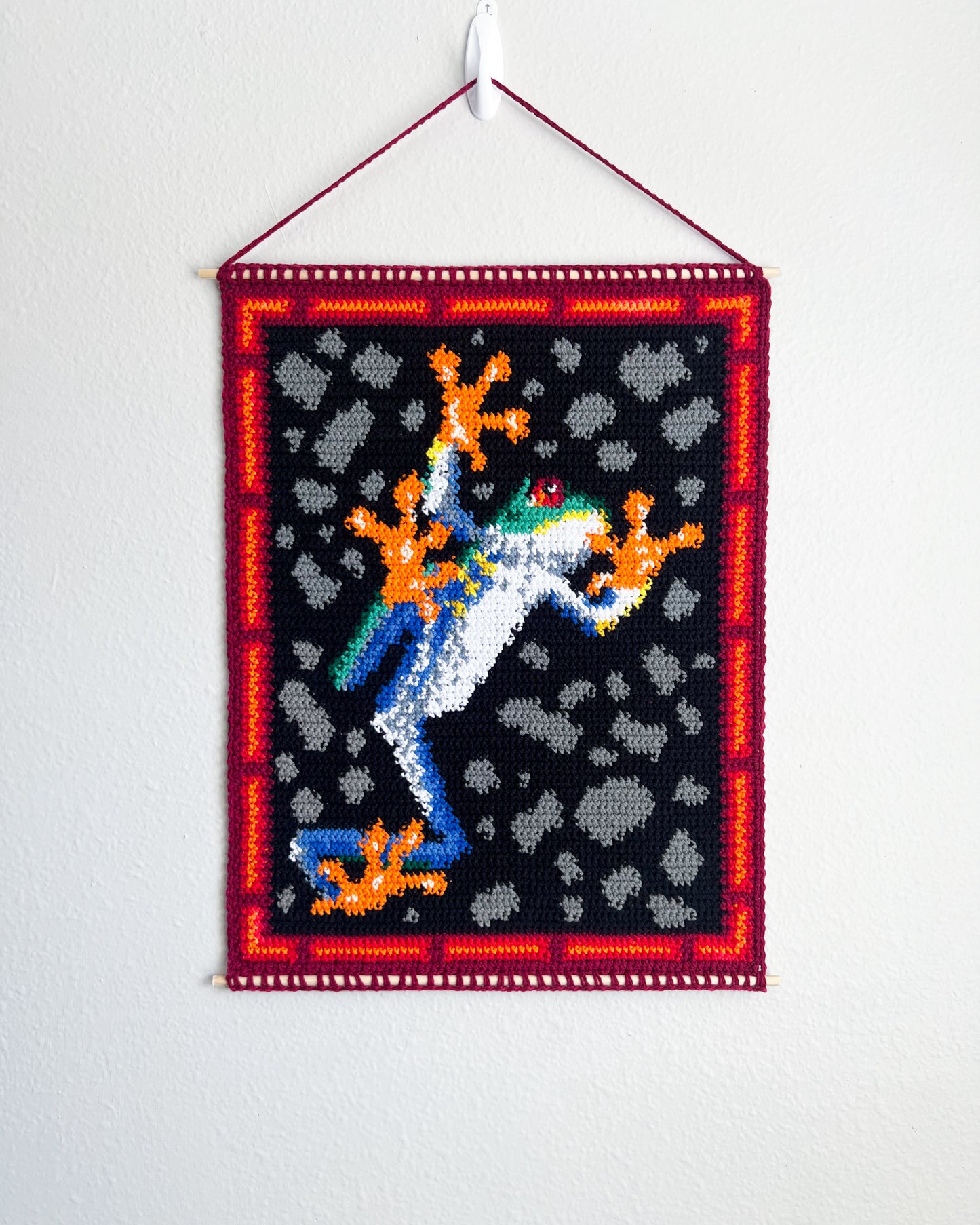 Red-Eyed Tree Frog tapestry pattern