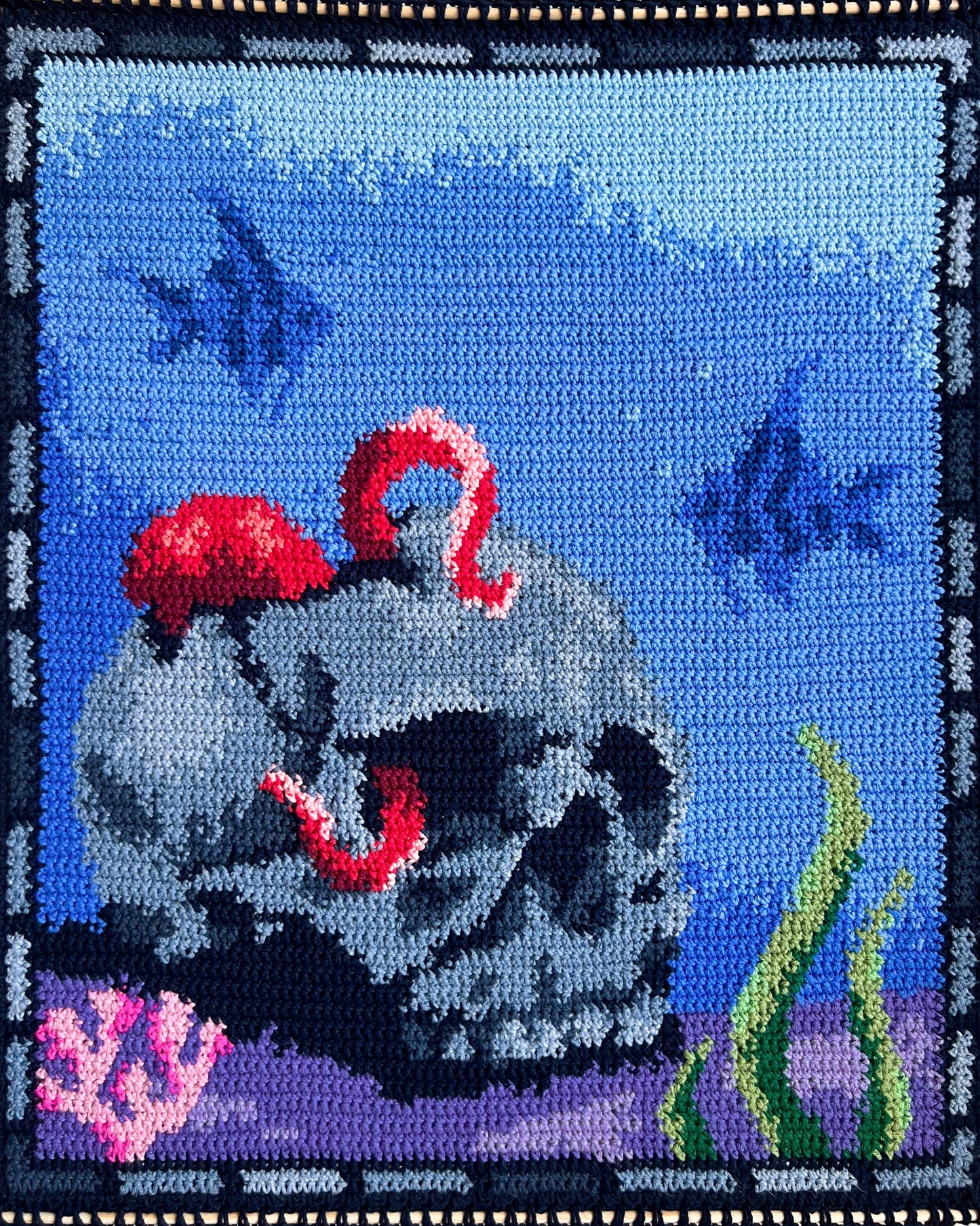 Skully tapestry pattern