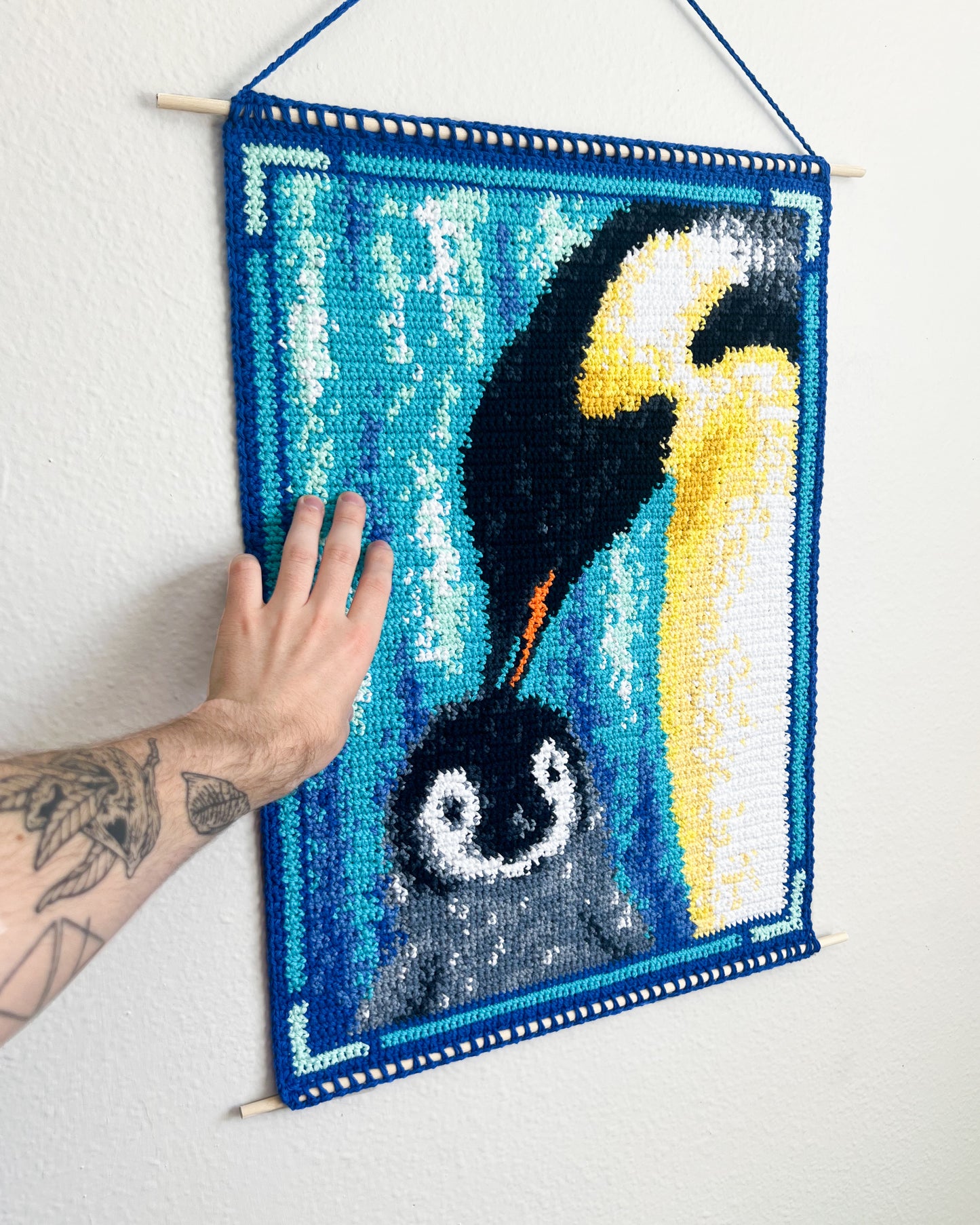 Emperor Penguins tapestry pattern