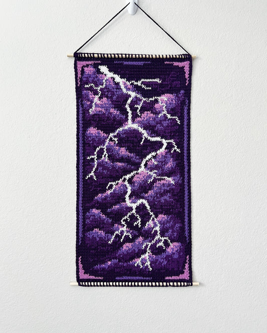 Purple Lightning tapestry pattern