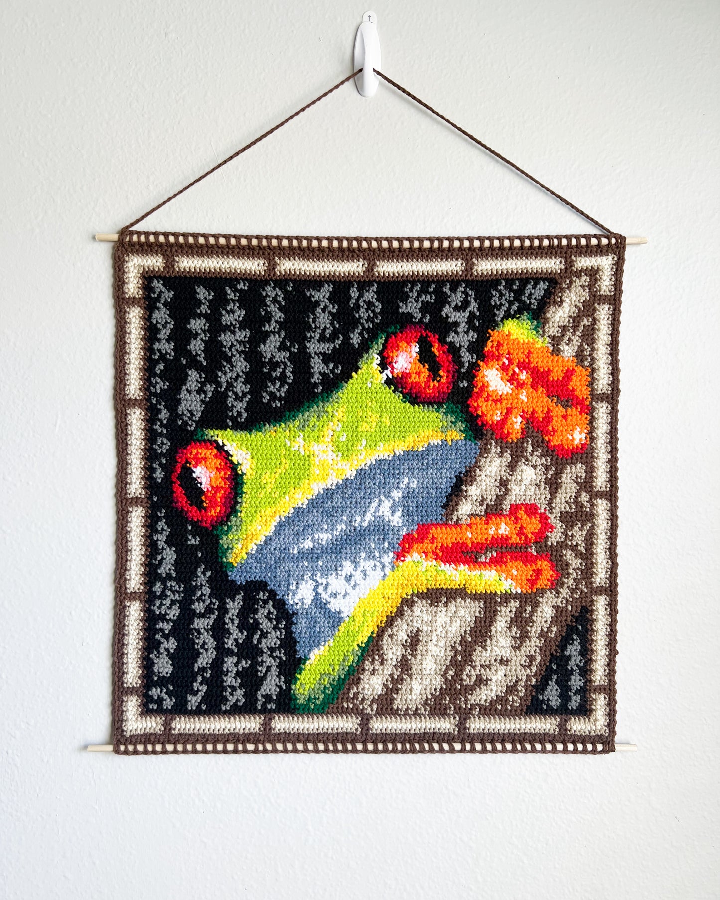 Red-Eyed Tree Frog tapestry pattern