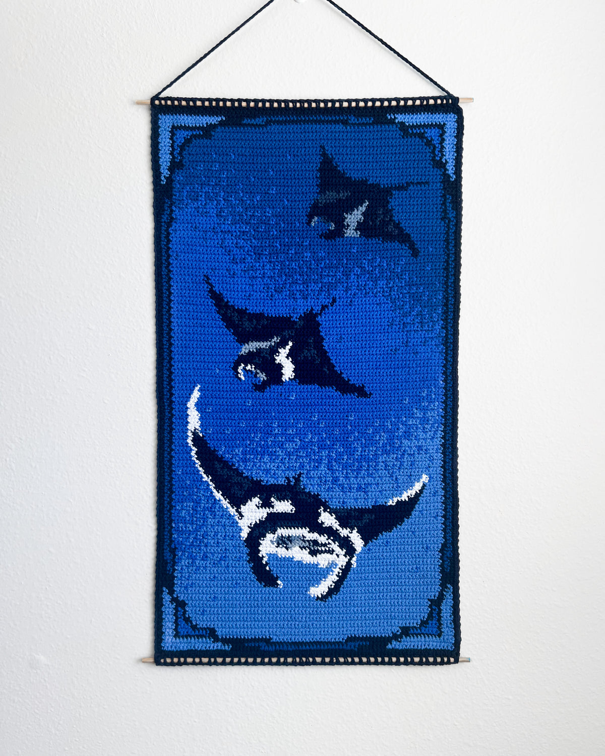 Manta Ray Snowflake Pattern Manta Rays Tapestry pattern – TyBailie
