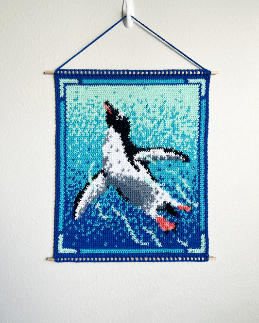 Gentoo Penguin tapestry pattern