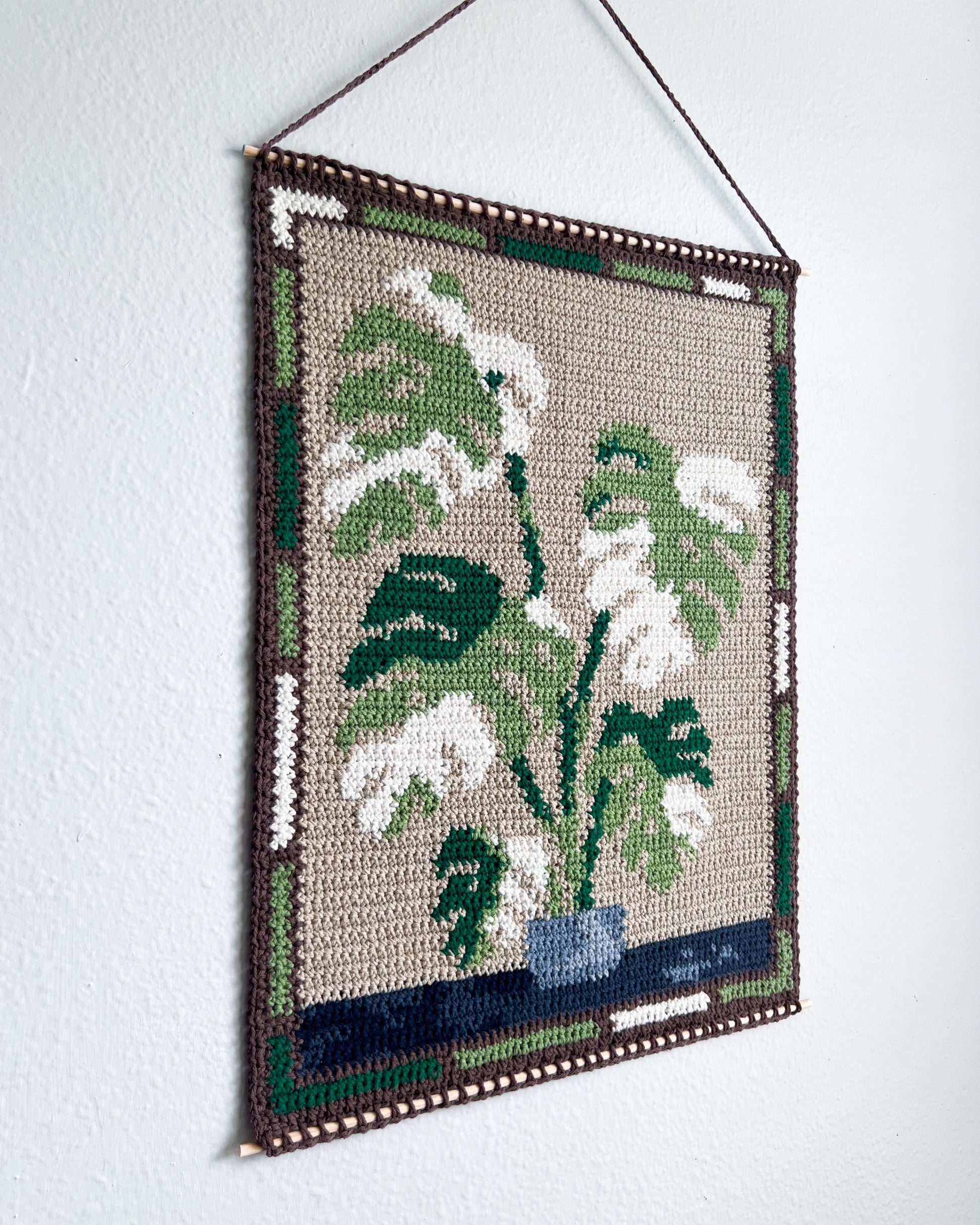monstera crochet Monstera tapestry pattern