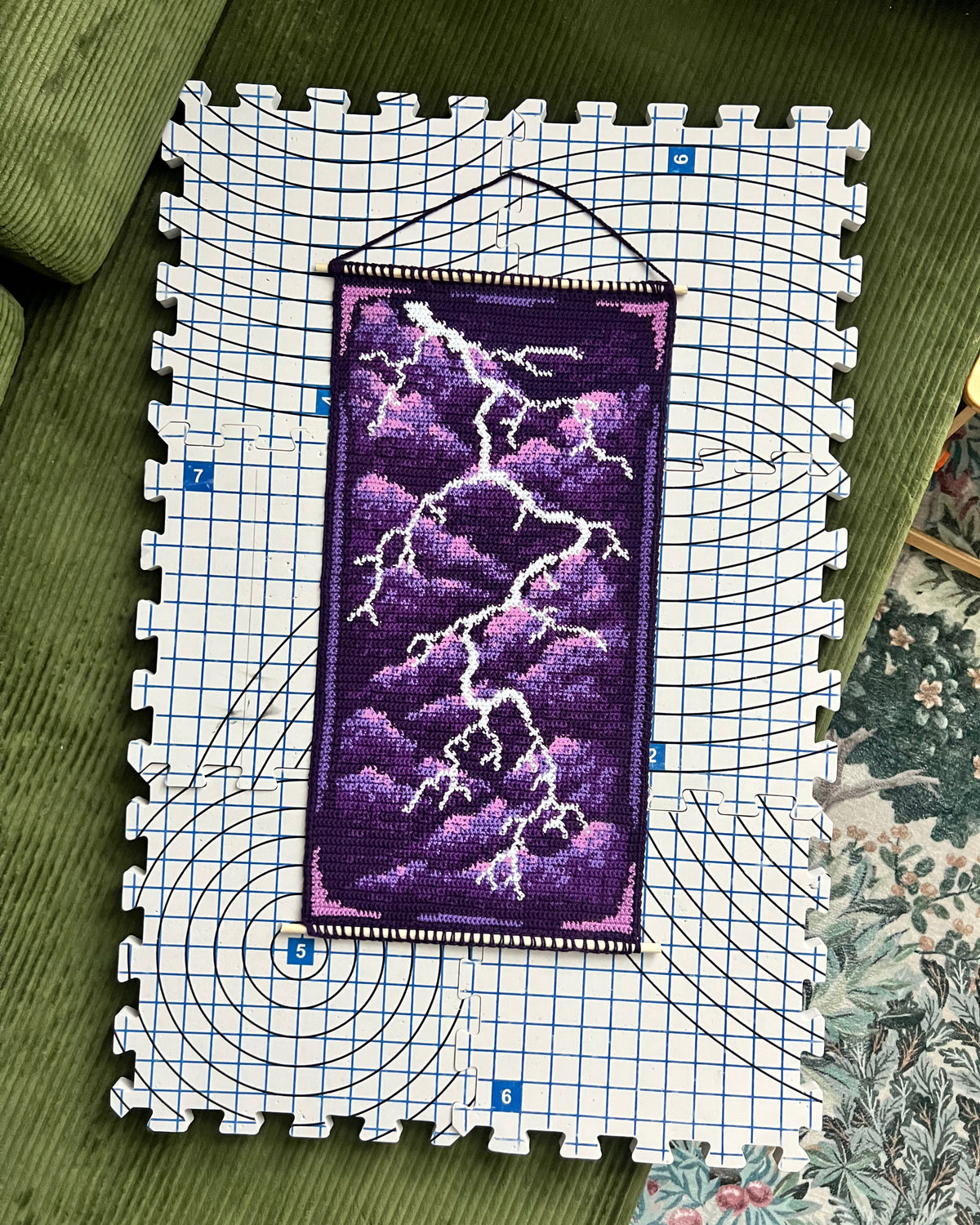 Purple Lightning tapestry pattern