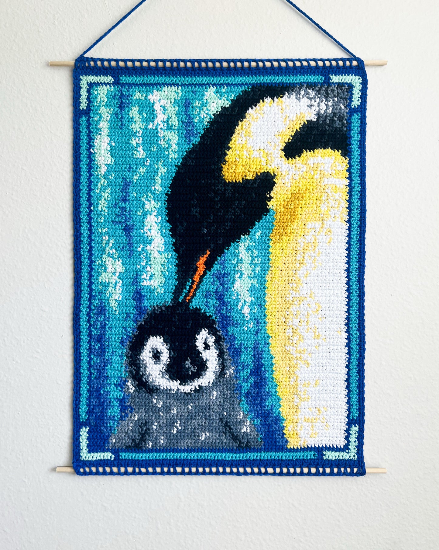 Emperor Penguins tapestry pattern