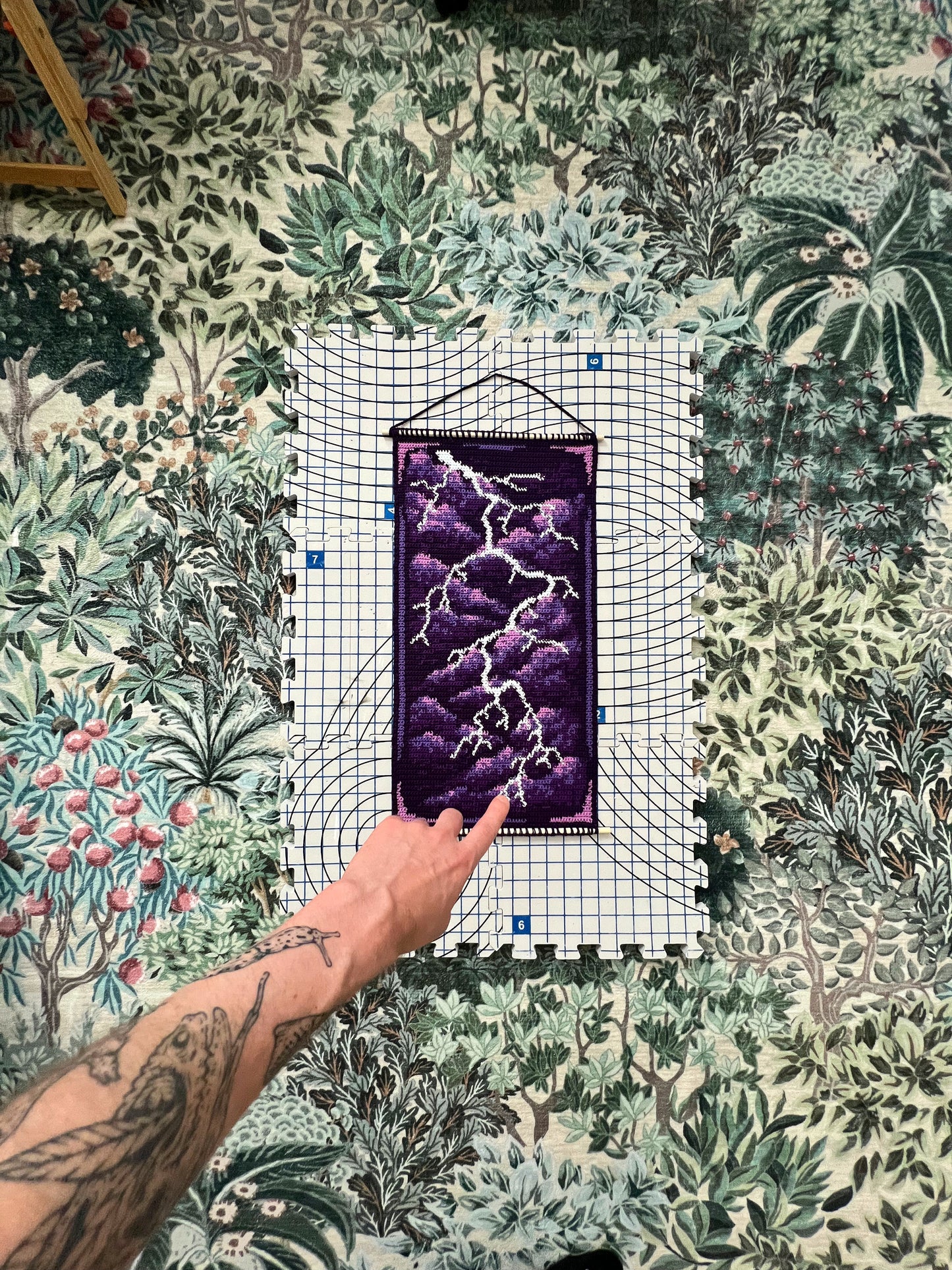 Purple Lightning tapestry pattern