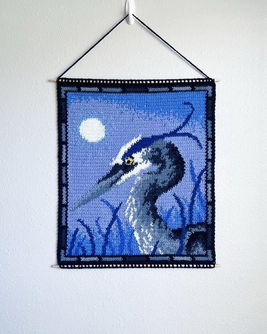 Great Blue Heron tapestry pattern