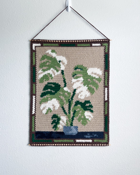 Monstera tapestry pattern