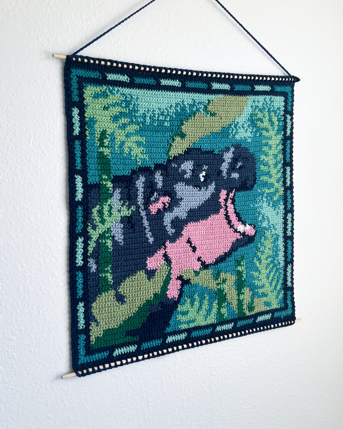 Moo Deng tapestry pattern